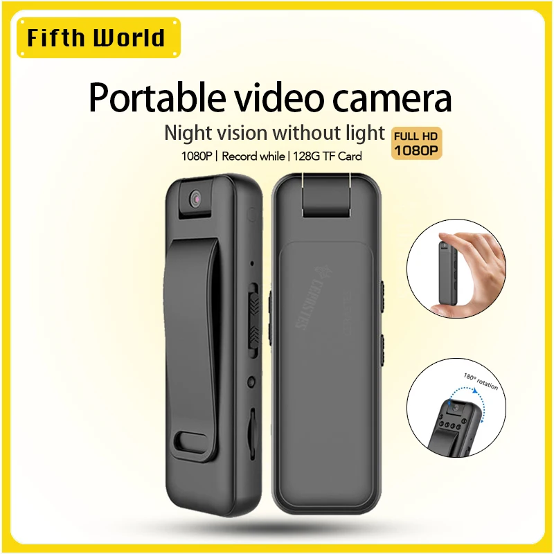 

VIRAN Mini Camera Full HD 1080P Micro Body Camcorder Night Vision DV Video Voice Recorder With 180 Rotating len smallest camera