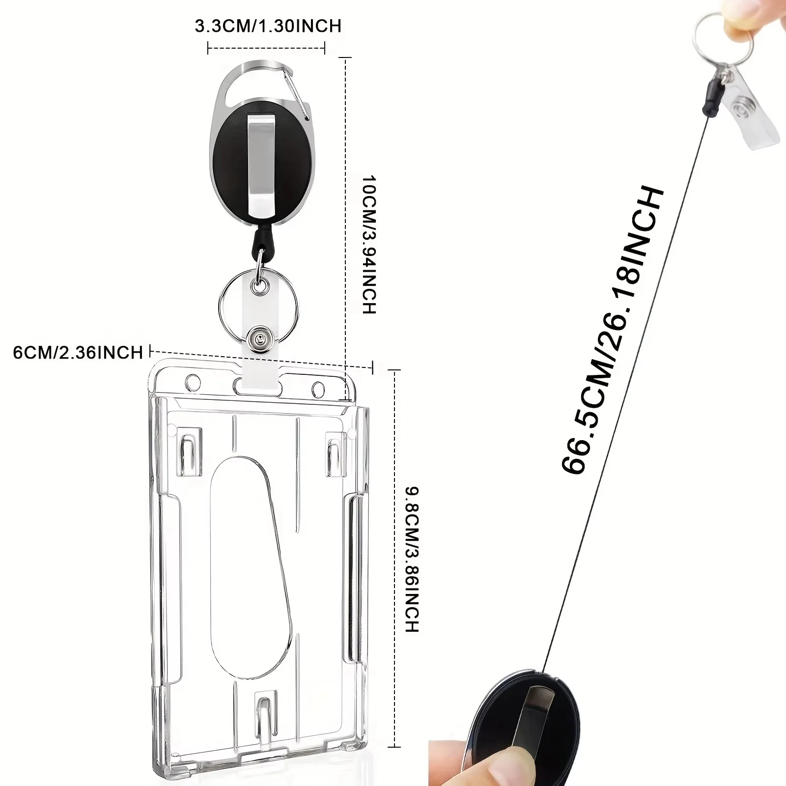 2/4pcs Heavy-Duty Badge Holders with Retractable Clip - Transparent, Scratch-Proof ID & Keychain Cases for Students, Bank Cards
