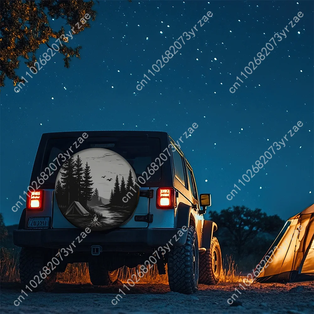 

Shady Forest Campfire Various Models Spare Car Tire Cover Prevention Sand Dust rainwaterTire Cover Sturdy Durable Tire Covers