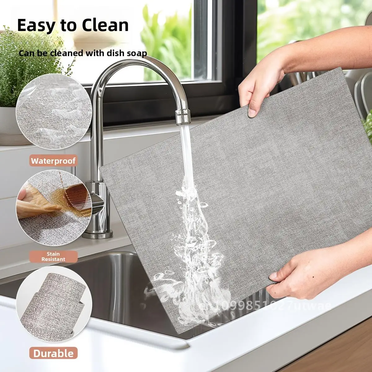 Nordic Square Cloth Pattern Placemat Custom Waterproof and Oil-proof Table Mat Heat Insulation Mat Leather Premium Sense Hotel