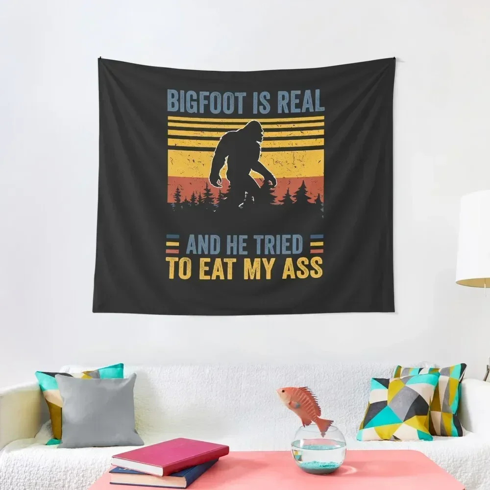 

bigfoot is real and he tried to eat my ass Tapestry Decor For Room Bed Room Decoration Decorations For Room Tapestry