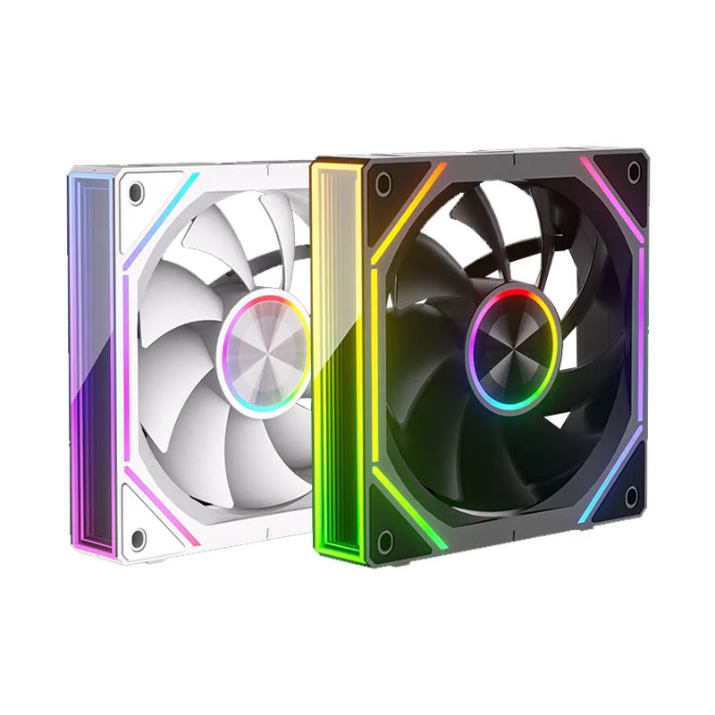 K4 مروحة تبريد سطح المكتب 3 قطعة 12 سنتيمتر وصلة لاسلكية ARGB مزامنة مروحة ثلاثية حزمة ، تبريد الهواء/المياه التي تسيطر عليها درجة الحرارة #5