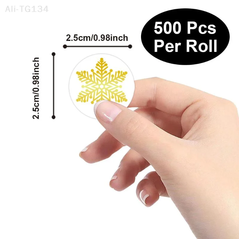 500 Buah/Set Stiker Selamat Natal Transparan Bulat 1 Inci Stiker Liburan Dekorasi Natal Kartu Pesta Pernikahan SHIDWJ