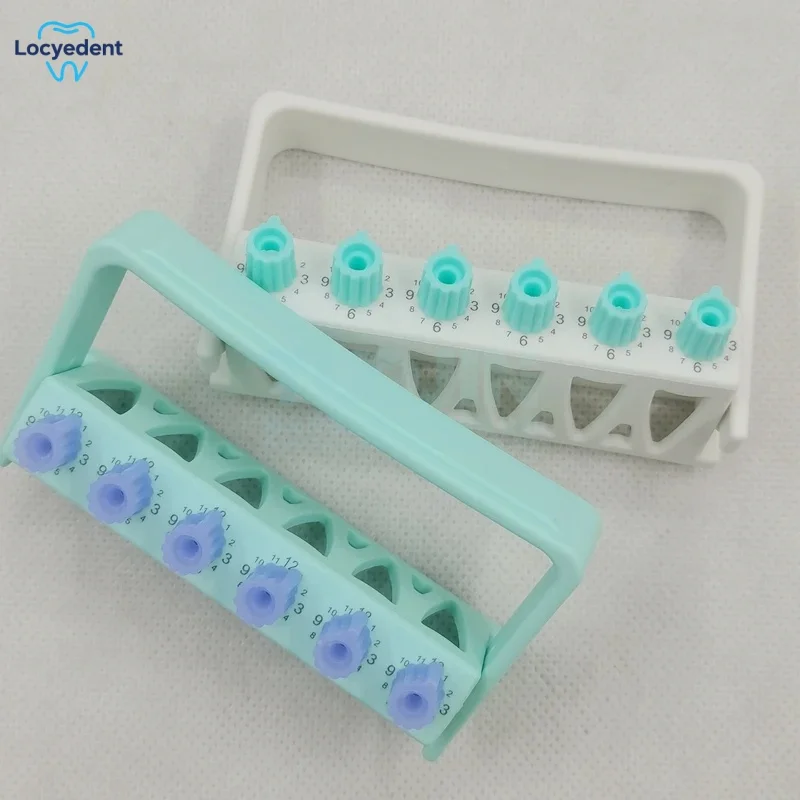 3 pcs 6-Hole Root Canal File Counting Rack Plastic Memory Expanding Needle Disinfection Measuring Counter for Dental Tools
