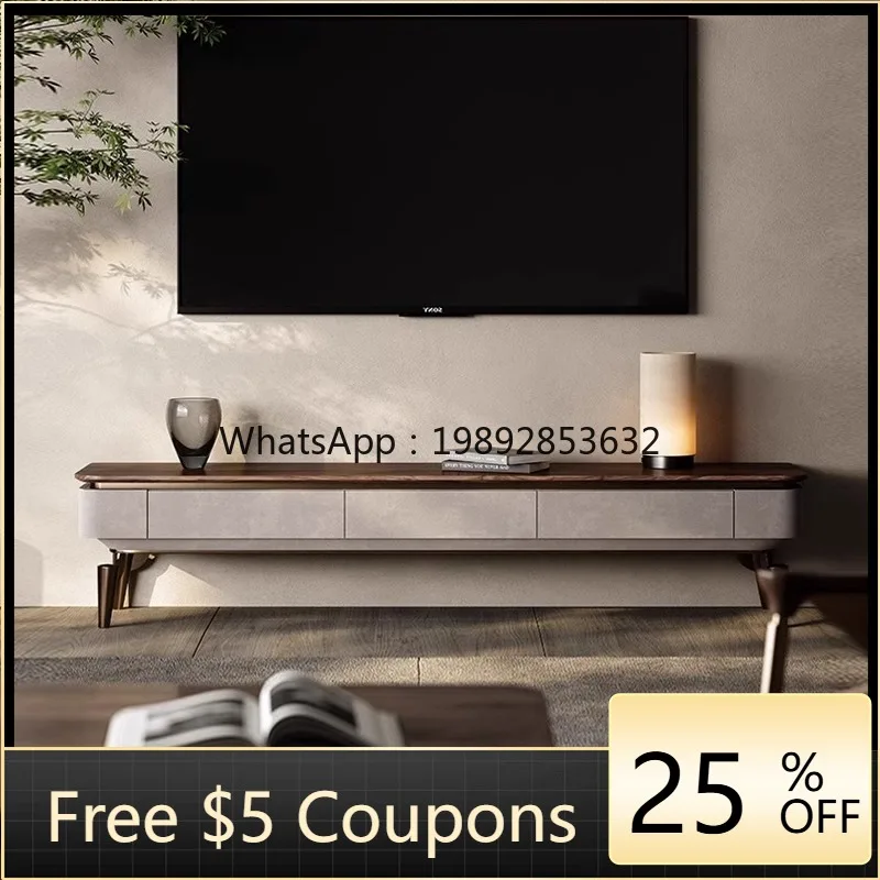 

YFY New Luxury TV Cabinet North American Black Walnut Designer High-End Feel