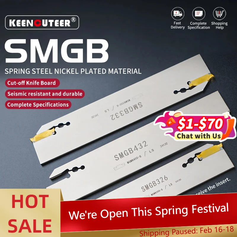 Porte-outil de coupe à rainurer blanc série SMGB SMBB, haute qualité, compatible avec les plaquettes de la série SMGB26 SMGB32 MGMN/MGGN