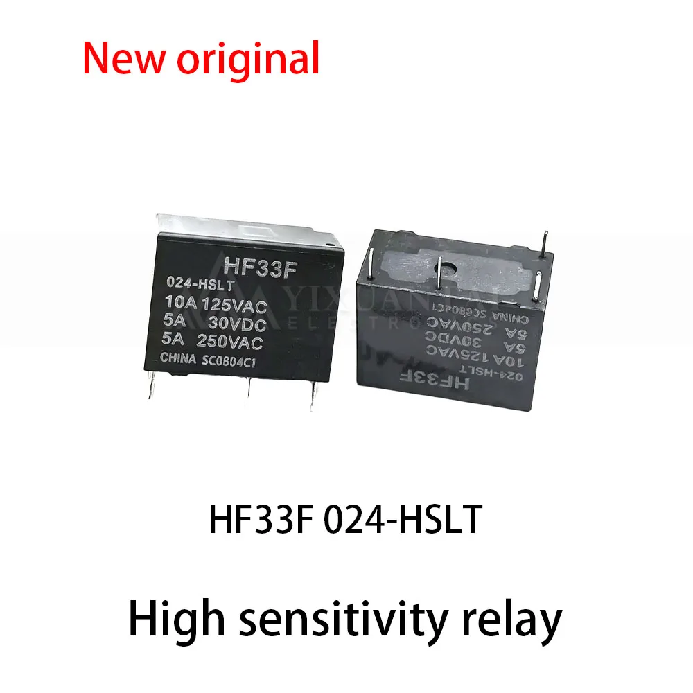 (5pcs~10pcs) 100% New relay HF33F 024-HSLT High sensitivity relay 24VDC 10A 4-pin position