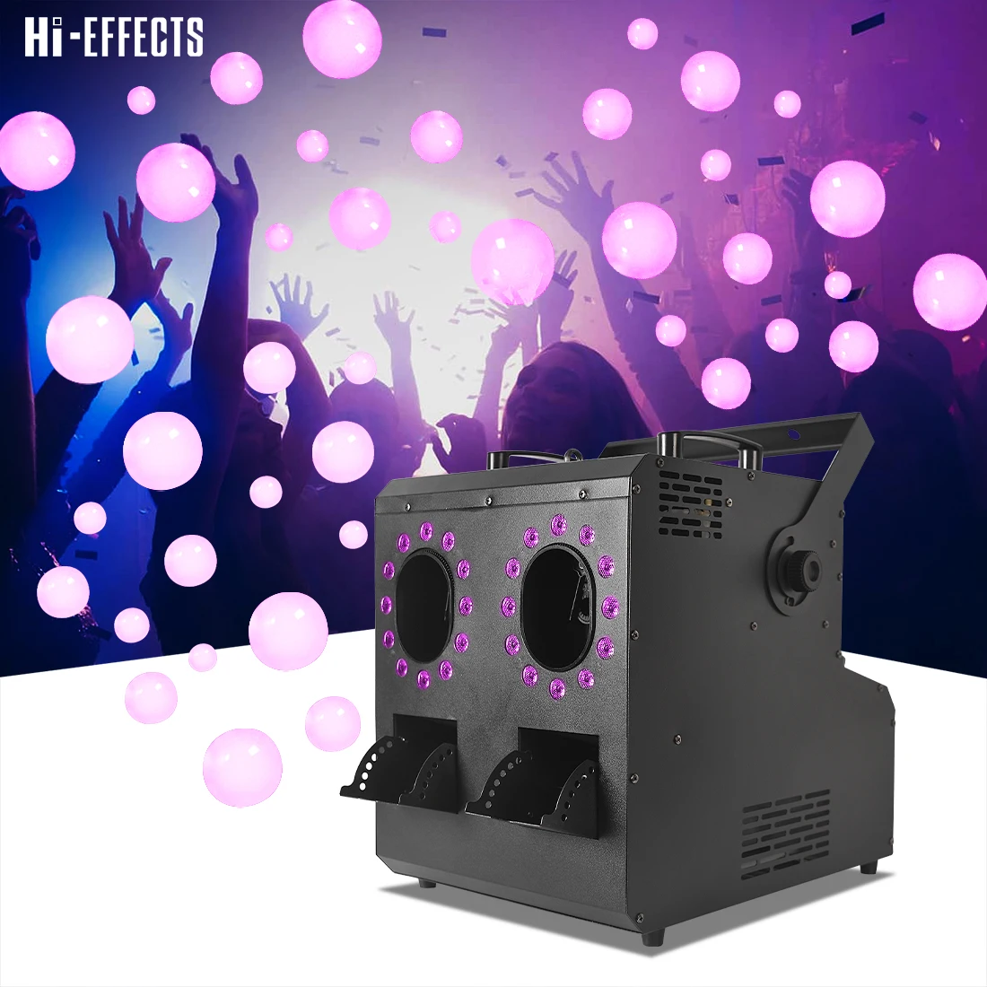 

Dual Head LED Bubble Fog Machine Large Capacity DMX Remote Control Smoke Bubble Machine with Lights for Stage Show Disco Wedding