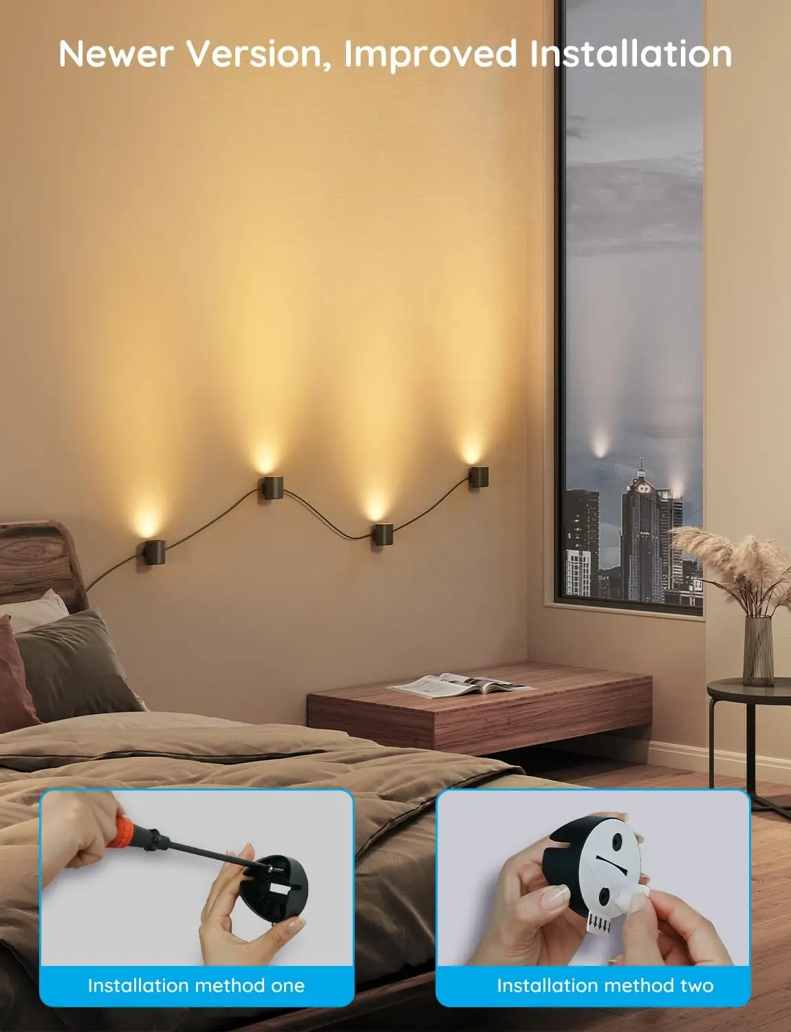 Multicolor Smart Wall LED Light, Música Sync Home Decor, Luzes de parede WiFi, Trabalhar com Alexa, Festa