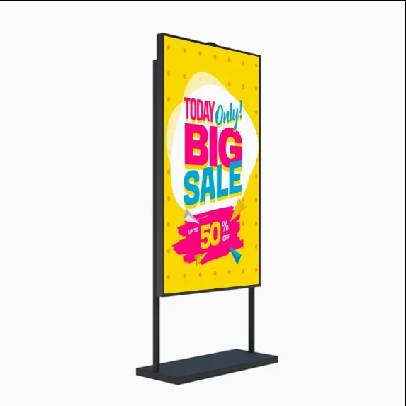 High Brightness Shop Window Display Indoor 55inch Android 4K 2500nits Vertical LCD Floor Stand Digital Signage