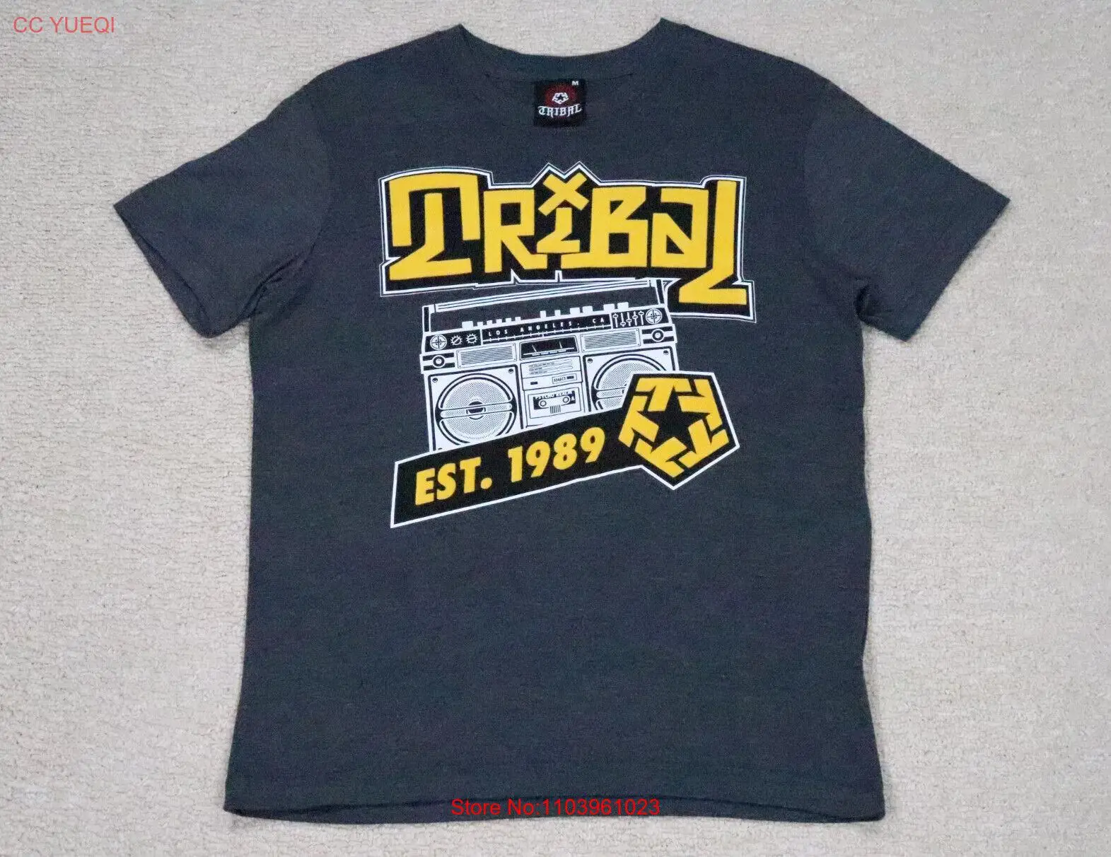 Tribal Gear Shirt Adult Medium Gray Boombox Ghetto Blaster Streetwear