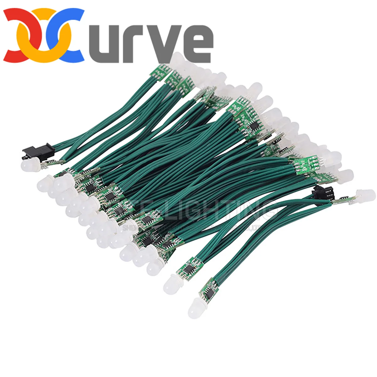 50/100pcs 9mm DC12v  Green Wire Cable WS2811 IC Led pixel Module String, Non-waterproof IP30 Full color Addressable