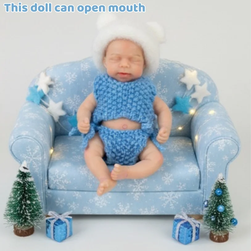 6Inch/15CM Waterproof Mini Full Body Silicone Bebe Reborn Girls Doll Cute Newborn Bebe Dolls Handmade Lifelike Real Reborn Doll