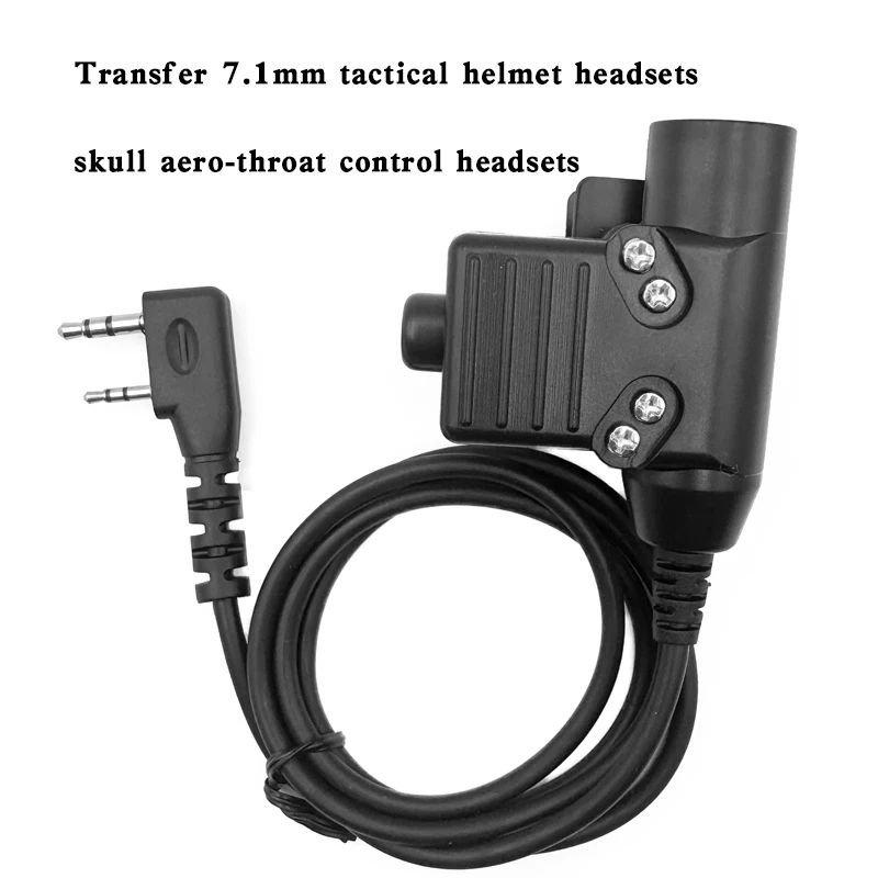 Baofeng K adaptor PTT antarmuka U94 baru rakitan tombol sakelar peluncuran Interphone Headphone AdapterUV-5R dorong ke Bicara