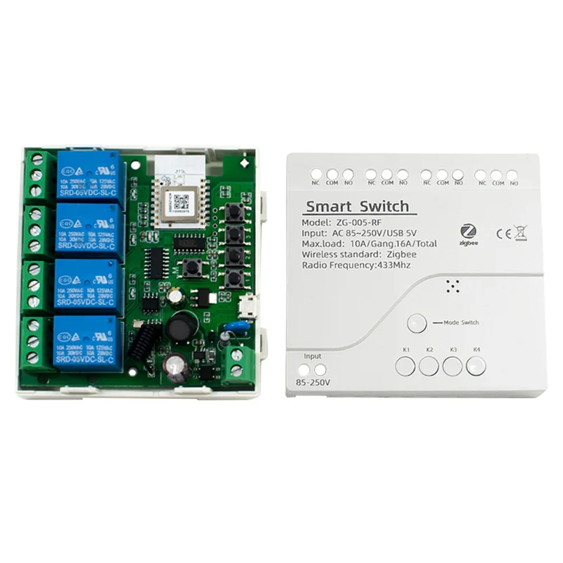 Tuya Zigbee 4-канальный интеллектуальный датчик переключателя Tuya Zigbee 4-канальный умный переключатель сенсорный переключатель контроль доступа реле контроллер