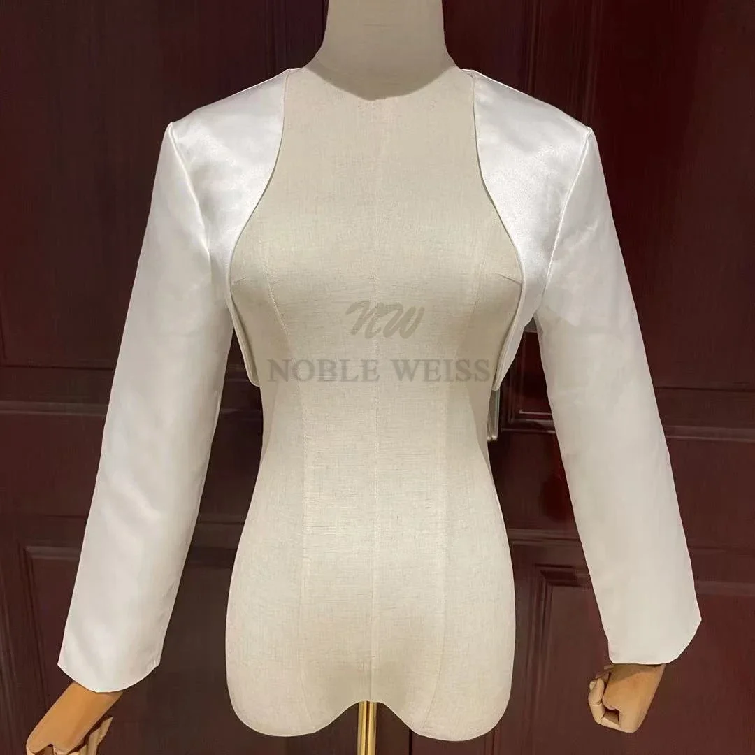 Veste de Mariage à Manches sulfen Satin pour Femme, Cape de Mariée Bon Marché, pour Patients, Épaules Rondes, Personnalisée