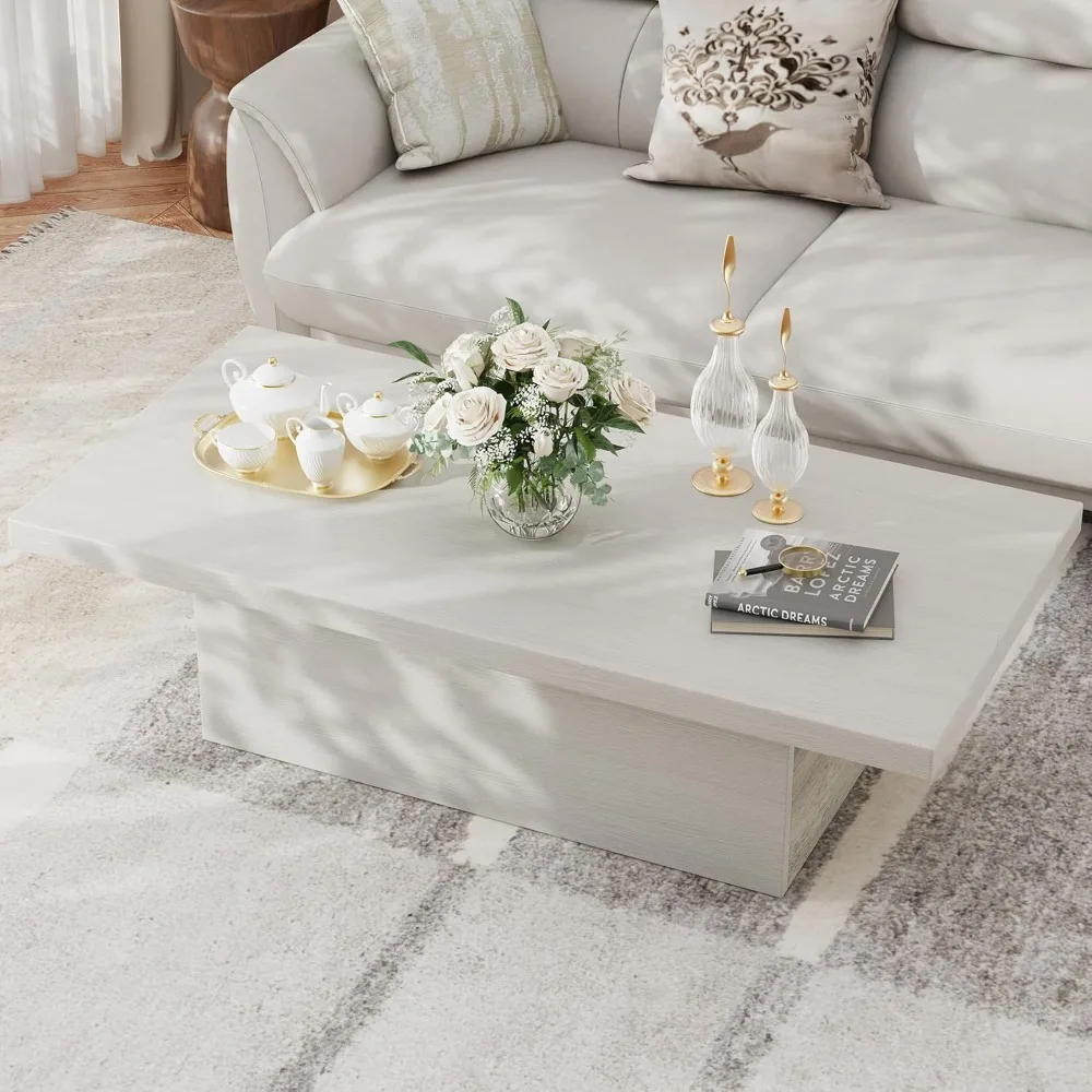 Mesa de centro de granja, mesa de cóctel de madera de ingeniería moderna 47,25, mesa decorativa resistente a los arañazos con marco resistente para la vida