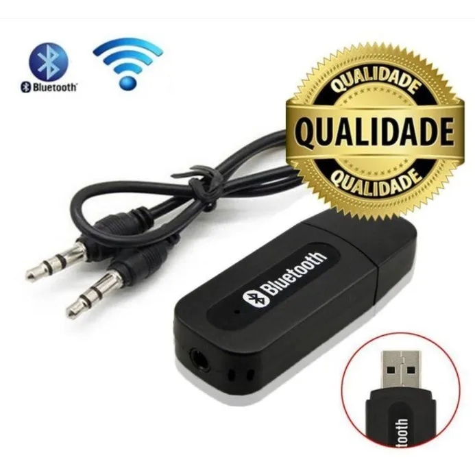 Adaptador Bluetooth 5.3 USB P2 3.5mm Receptor de Música para Som Automotivo Caixa Portátil Carro