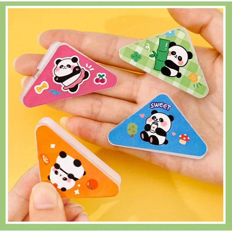 4Pcs Cartoon Panda Triangle Corner Clips File Paper Clip Index Clamp Page Holder Stationery Office Desk Organizer Hand Book