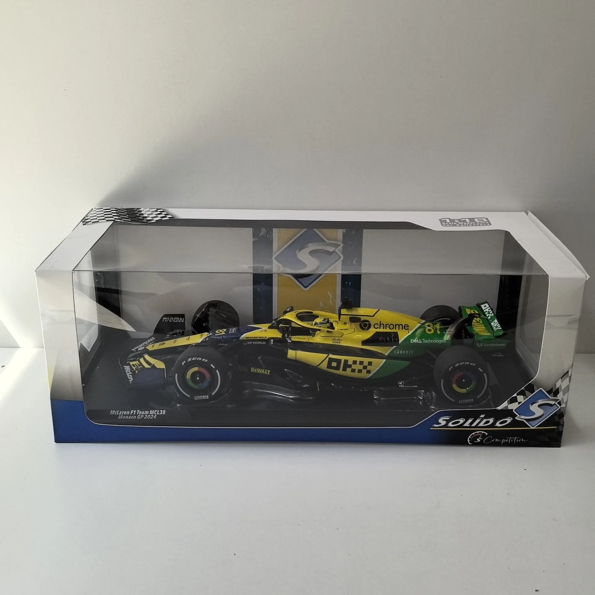 

Литой под давлением SOLIDO масштаб 1/18 MCLAREN F1 TEAM MCL38 2024 # Модель автомобиля McLaren Formula 81 года, модель автомобиля из сплава, Коллекционная игрушка, подарок, сувенир