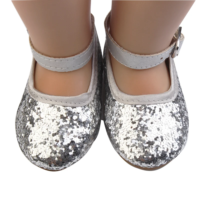 2 Colors Delicate Sequin Princess Shoes Doll Shoes Wear For 43 cm New Baby Reborn Dolls Toys For Girls 1/3 BDJ &Blyth Dolls