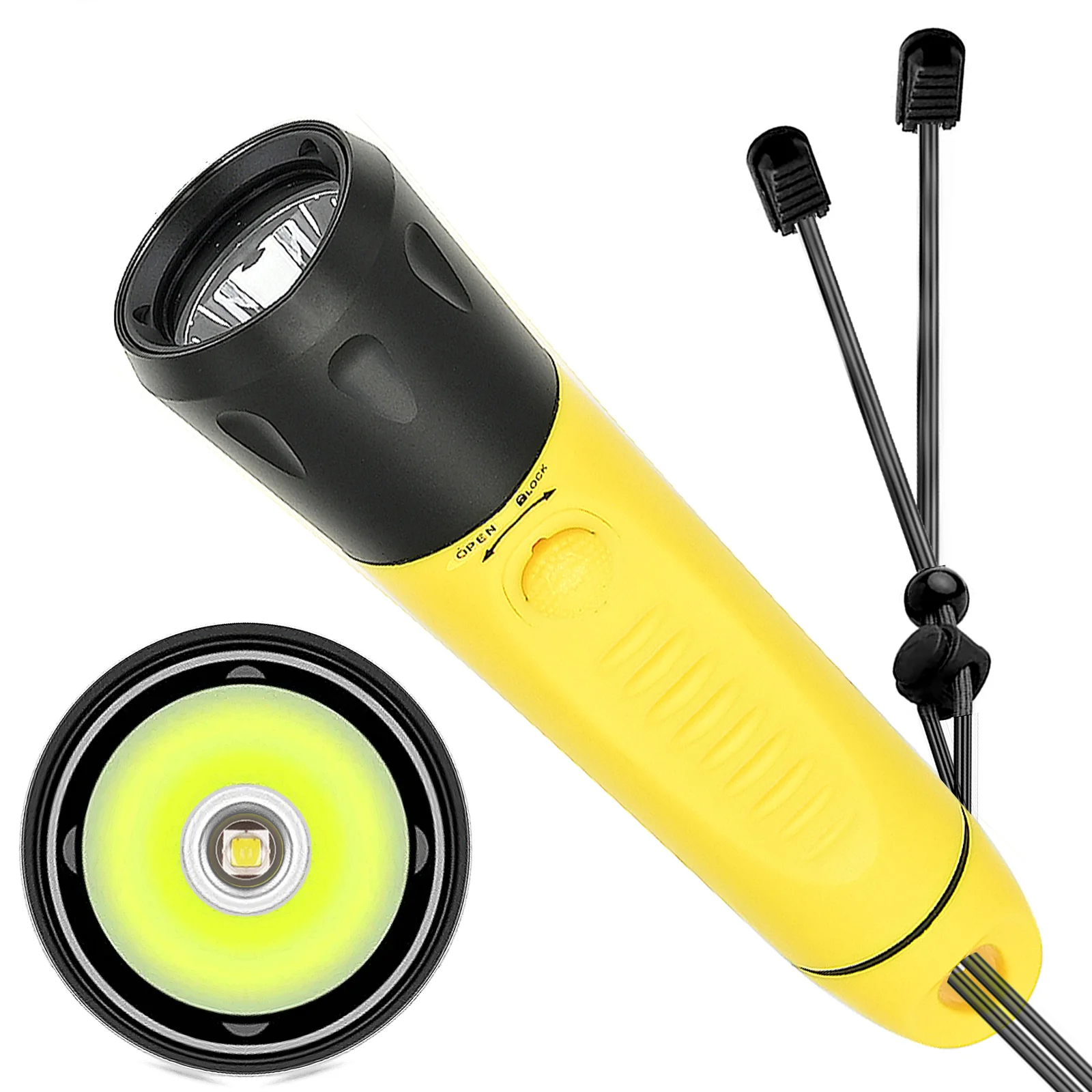 L2 Scuba Diving Flashlight Stepless Dimming LED IPX68 Underwater 100 Meters Diving Light With Built-in 15000mAh Rechargeable