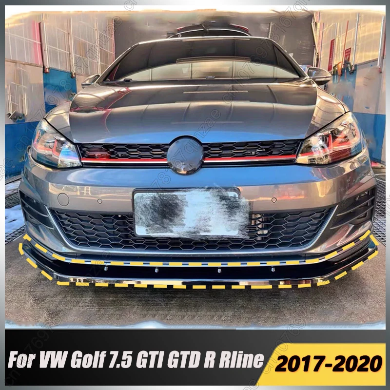 

Gloss Black Front Bumper Splitter Lip Spoiler Diffuser Tuning Body Kits For Volkswagen Golf MK7.5 GTI GTD R Rline 2017-2019