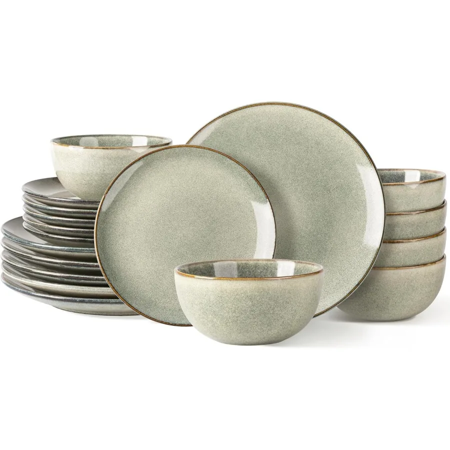 

Наборы керамической посуды на 6, 18 предметов, набор тарелок и мисок с ручной росписью, устойчивый к царапинам керамический набор посуды, посудомоечная машина и