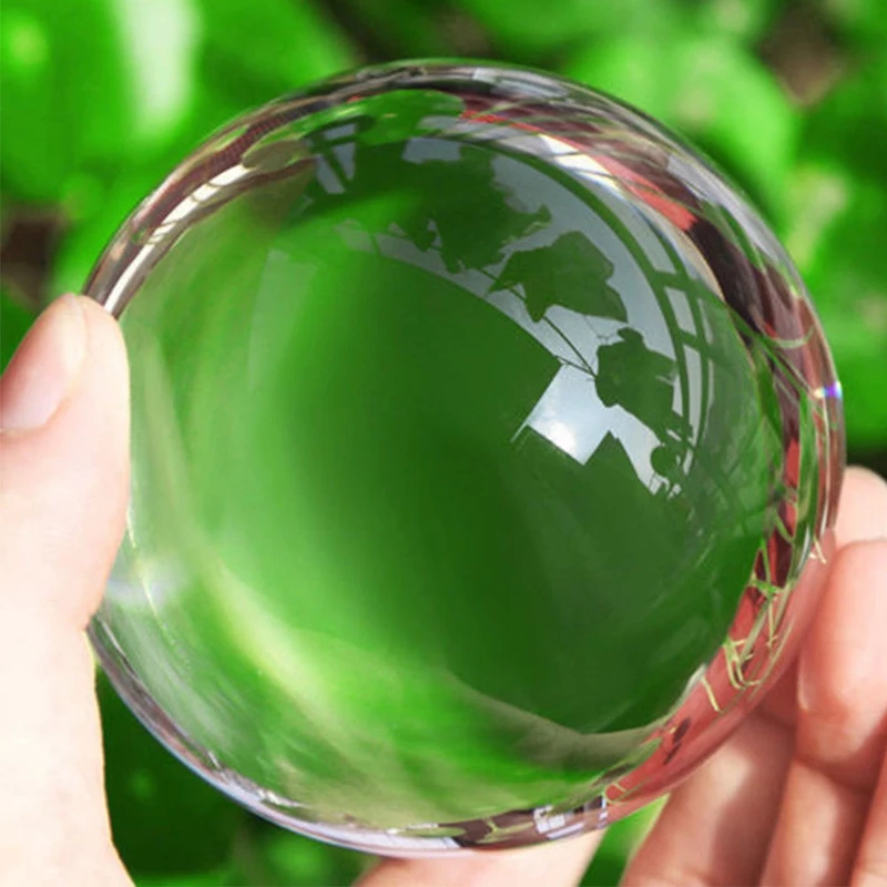 Transparent Color Glass Crystal Ball Healing Sphere Photography Props Ball Decor