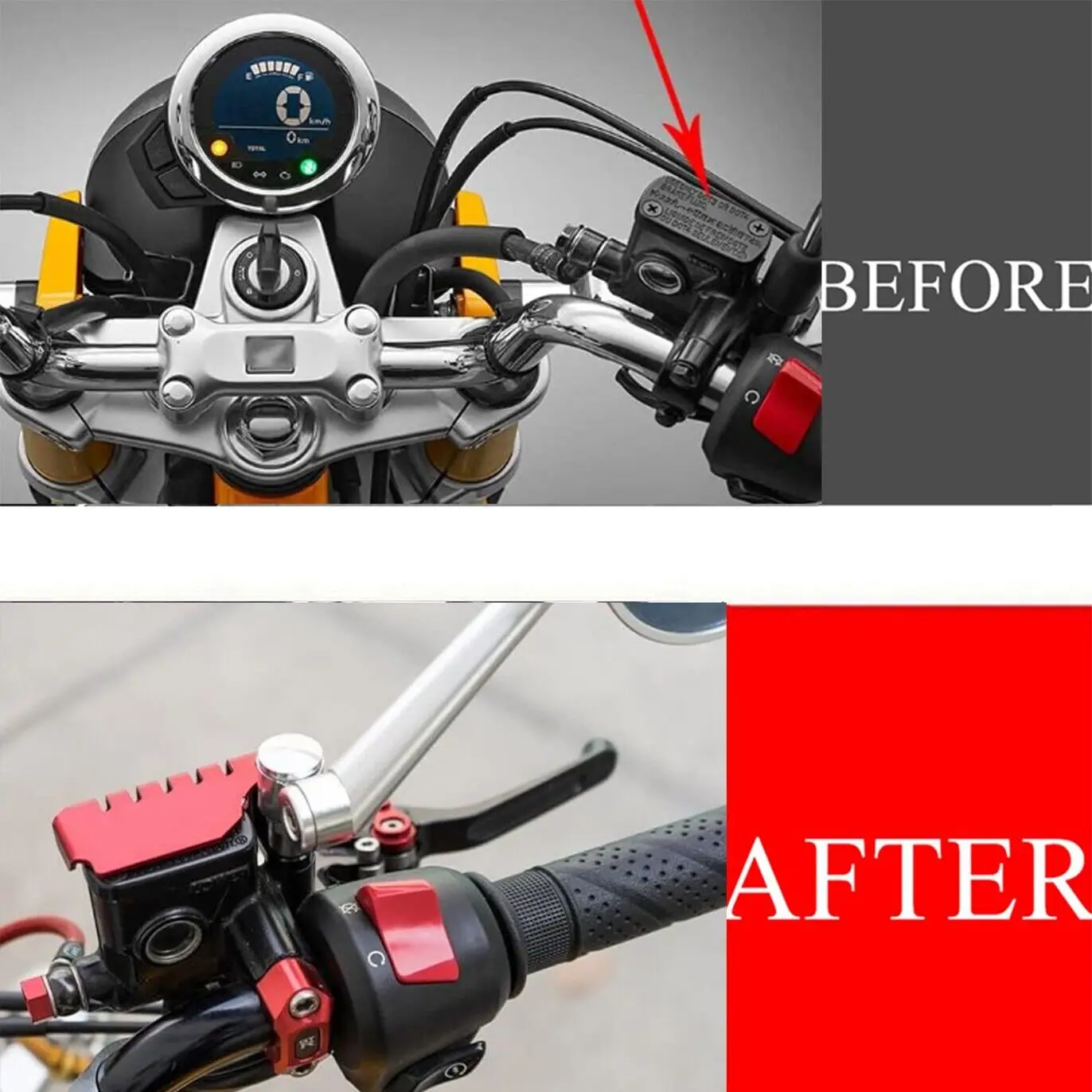 Front Master Cylinder Brake Fluid Reservoir Cap Decor Cover For HONDA MONKEY 125 2018‑2024 CT125 Hunter Cub Trail 125 2020‑2024