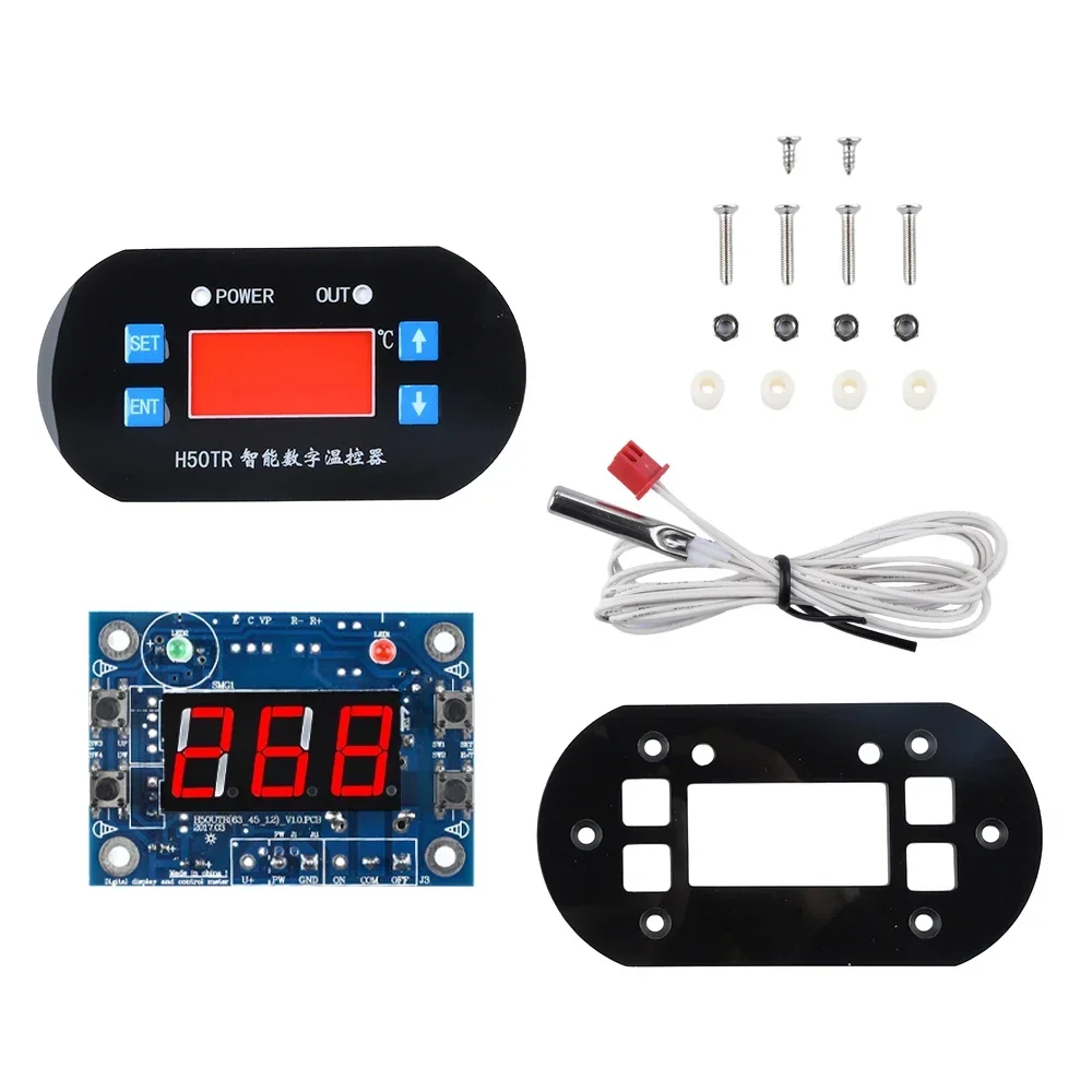 H50TR High Temperature LED Digital Temperature Controller DIY Kits DC 12V 24V 10A Relay Output Heating Cooling Switch NTC Sensor