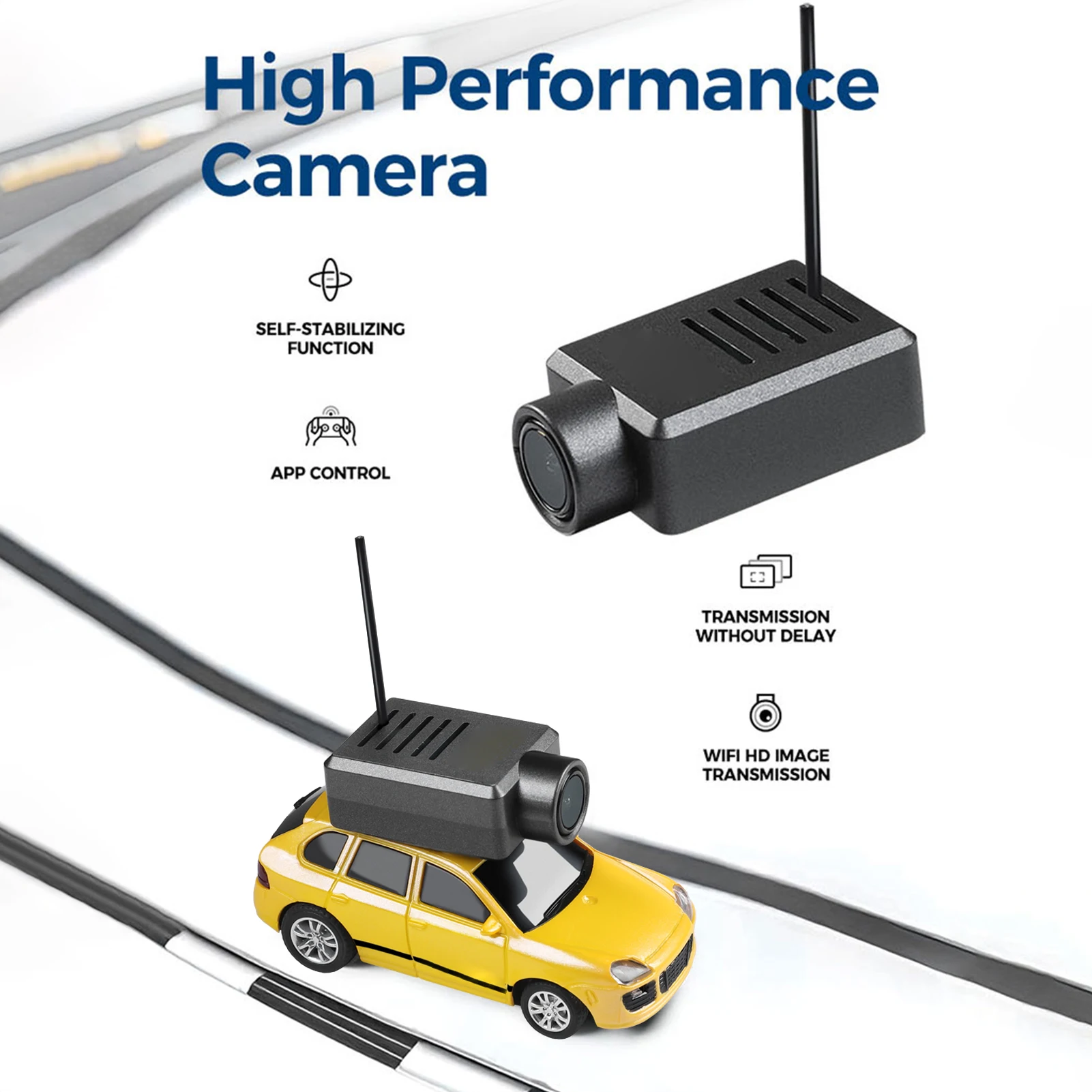 

【New】Mini RC Camera Car 6401-C 1/64 Remote and APP Controlled Toy Vehicle with HD Magnetic Camera, LED Lights, Fun Toy for Kids