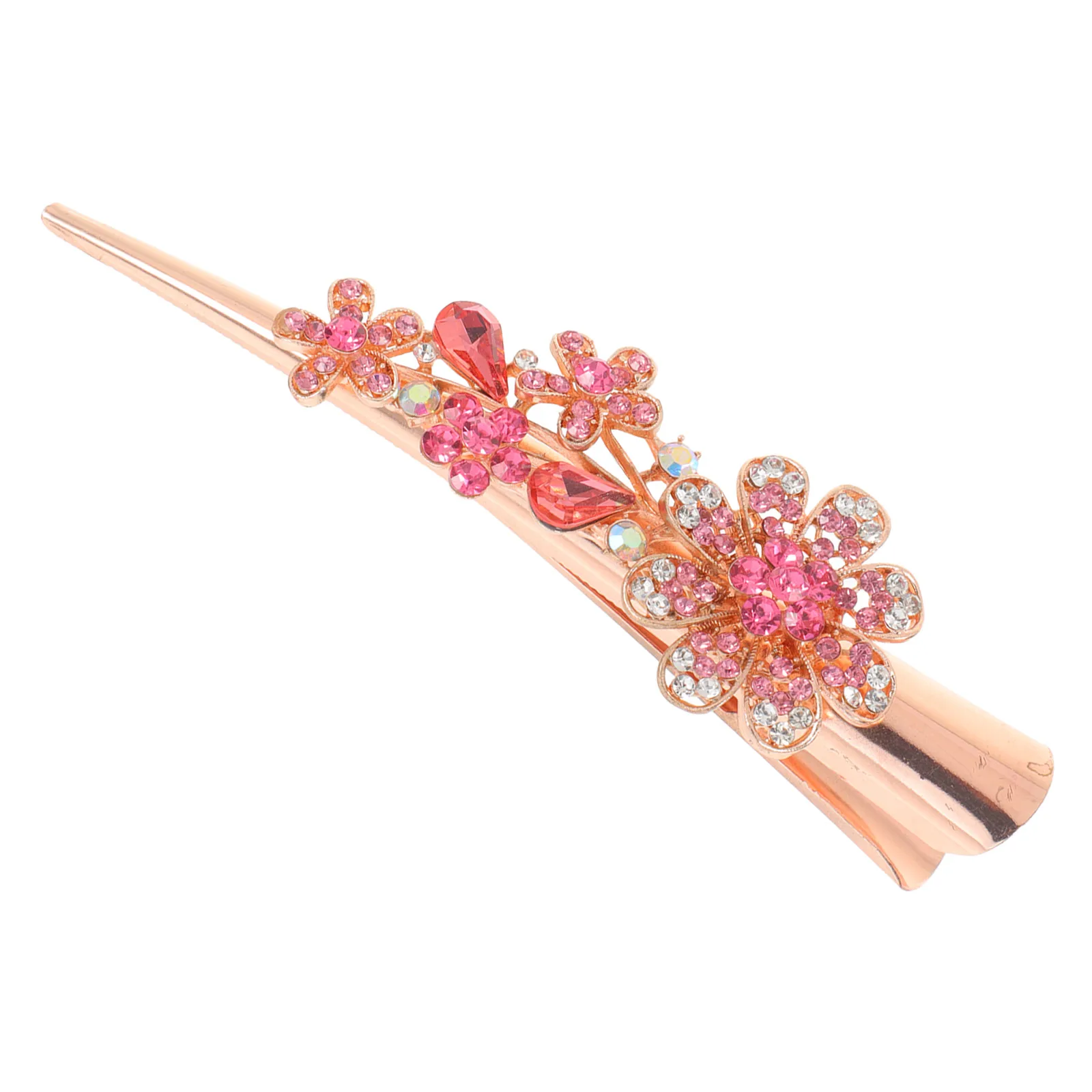 

Flower Accessories Large Crystal Alligator Hair Clip Blue Metal Women Hairpin Vintage Hair Clips for Adults Girls