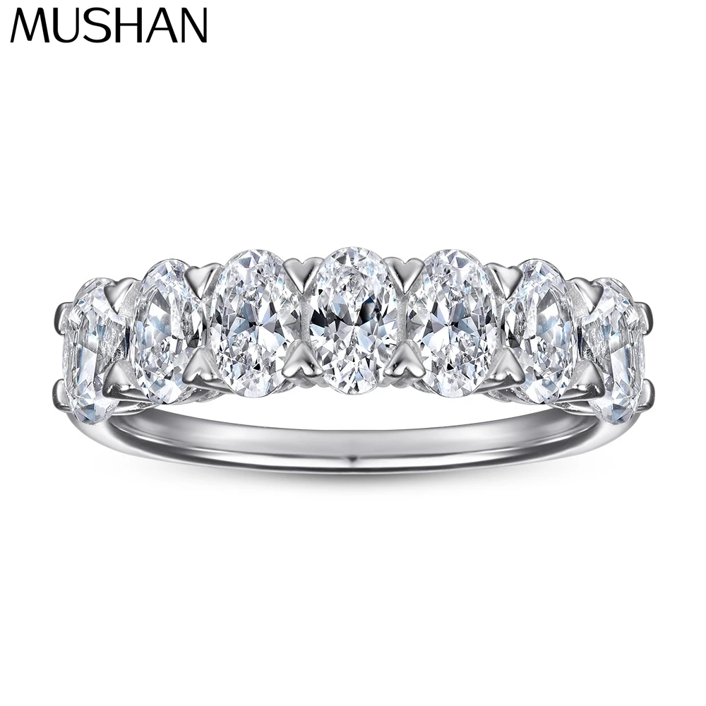 MuShan Brand Jewelry 925 Sterling Silver Ring Cubic Zirconia 5A Princess Daytime for Girls Rhodium Plated Fine Jewelry Rings