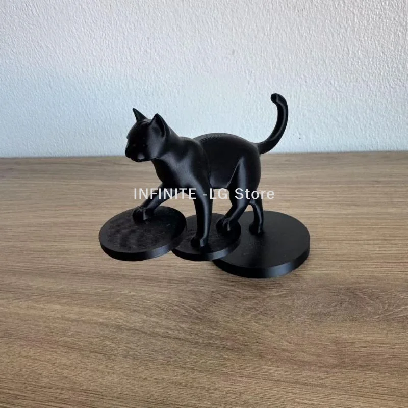 3D Printed Modern Leaping Cat Sculpture Geometric Minimalist Home Decor Living Room Desk Ornament Gift For Cat Lovers