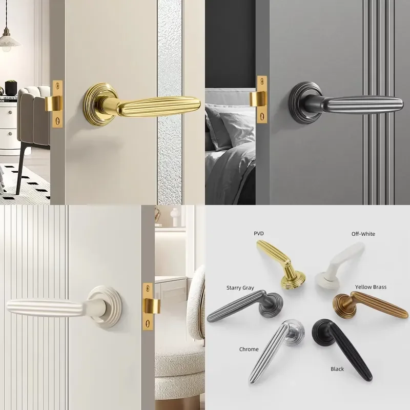 Modern Multi-colored Zinc Alloy Window Handle and Access Door Lock Set for Interior Hardware in Luxury Residential Bars