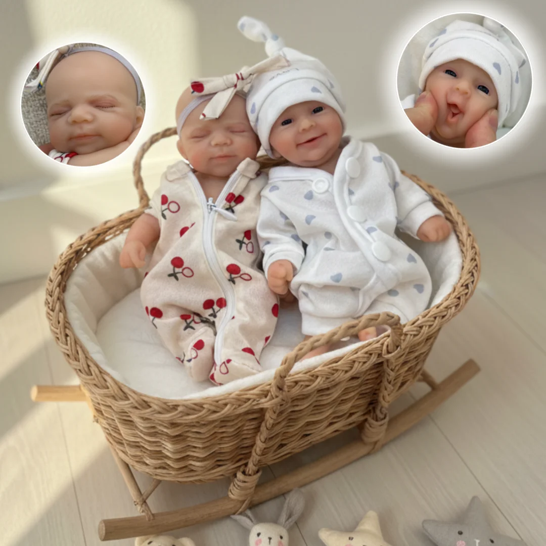 

8 Inch/2 Styles Mini Palm Washable bebe reborn de silicona Girl & Boy Dolls With Handmade Paint Skin Soft Touch Silicone Doll