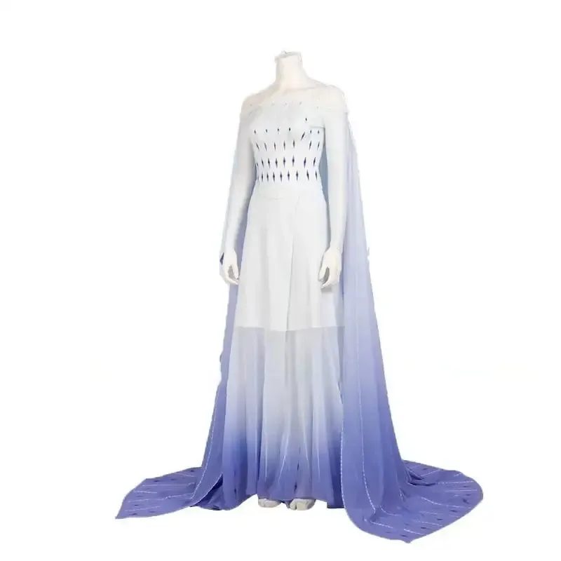 فستان الملكة الجليدية الأميرة تأثيري حلي النساء الكبار هالوين كرنفال حفلة فساتين فاخرة زرقاء #3