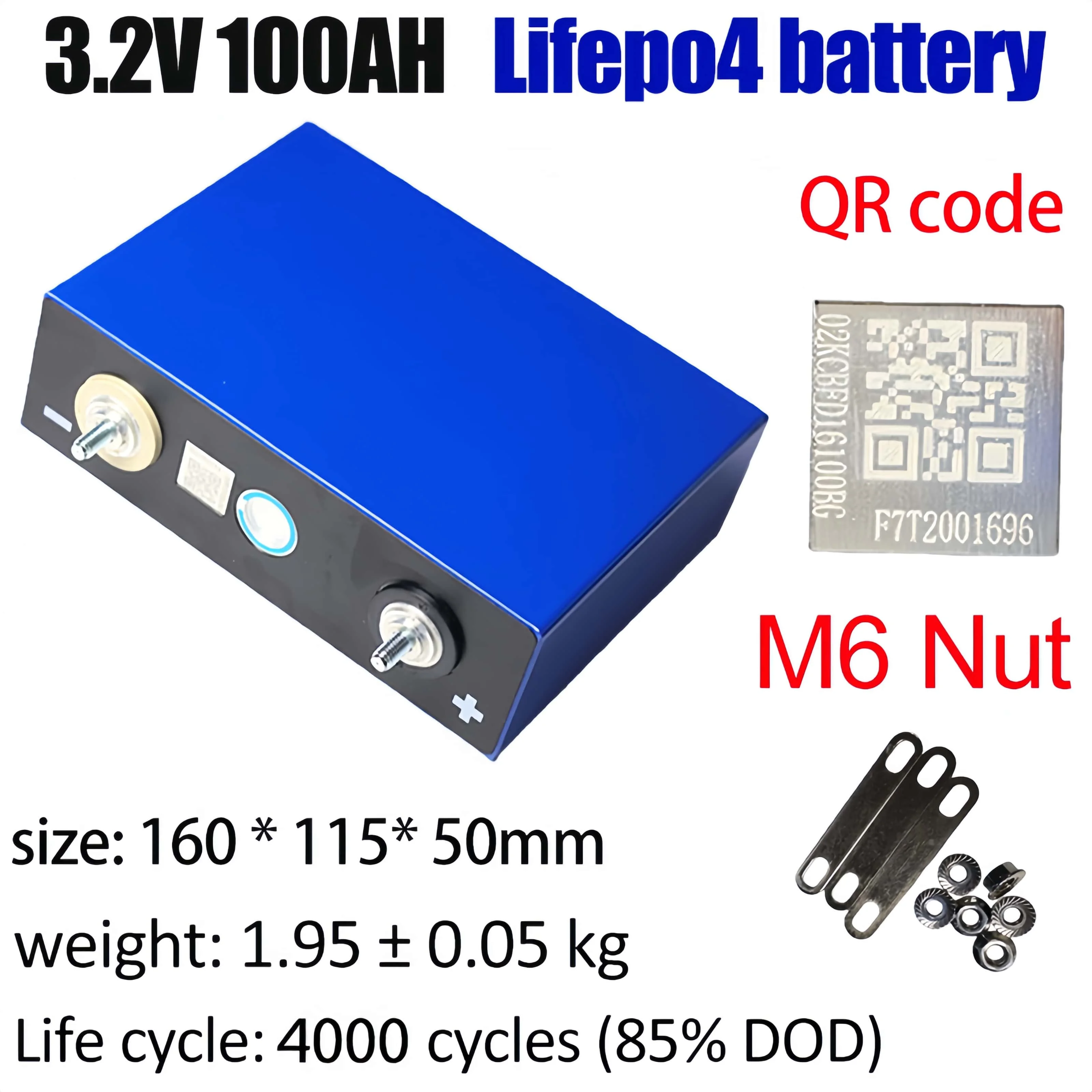 4000 دورة جديدة 3.2 فولت 100 أمبير بطارية Lifepo4 لتقوم بها بنفسك 12 فولت 24 فولت 48 فولت RV 3C الصف أ الطاقة الشمسية البحري بطارية قابلة للشحن لا ضريبة