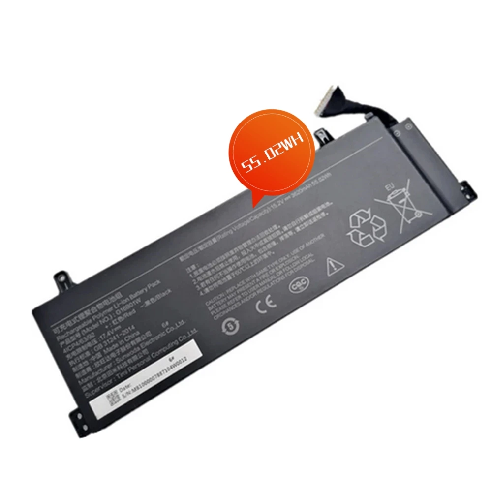 Imagem -05 - Nova Bateria Portátil Genuína 55.02wh G16b01w para Xiaomi Redmi g 16.1 Gaming Series Xmg2003-aj ab al 15.2v 3620mah 4icp4 63 92