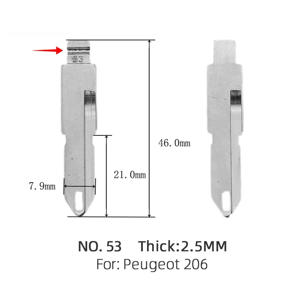 10 шт. #53 металлическая НЕОБРАБОТАННАЯ заглушка для Peugeot 206