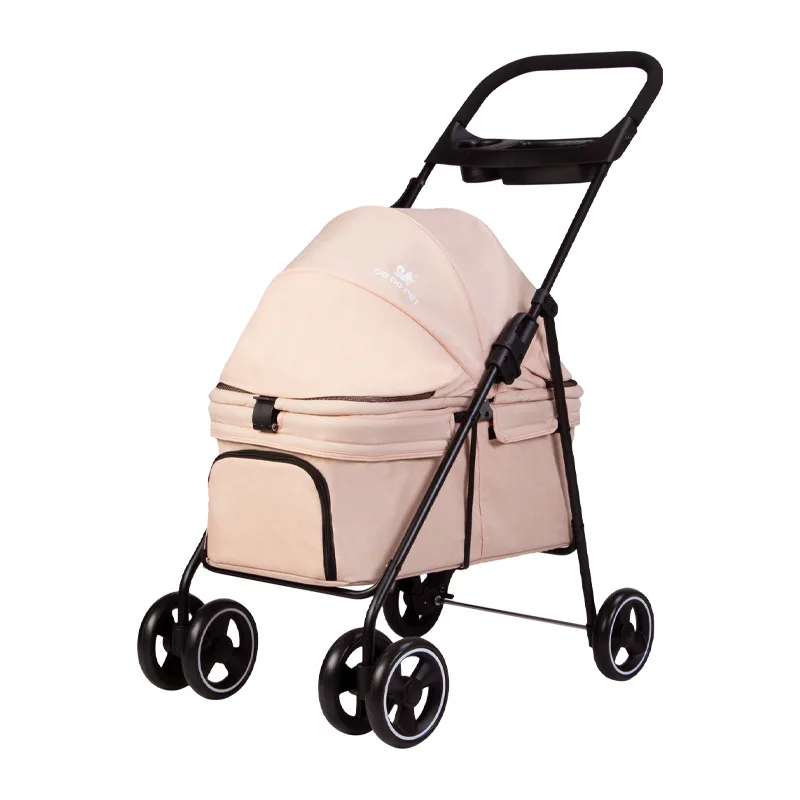 

Pet Dog Cat Stroller Teddy Lace Push Cart Small Pets Outdoor Travel Carrier Lightweight Foldable Puppy Kitty Pram with Wheels