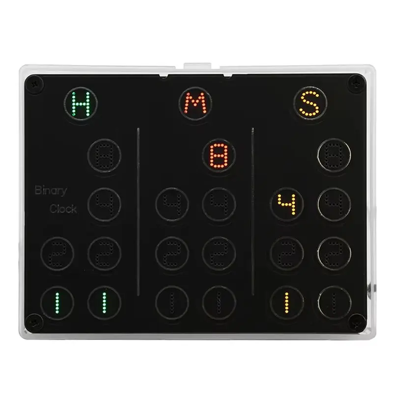 【PUBLICITY】Binary Electronic Clock DIY 4-Digit Electronic Clock Binary LED Clock Soldering Practice DIY Kit Desktop Alarm Clock