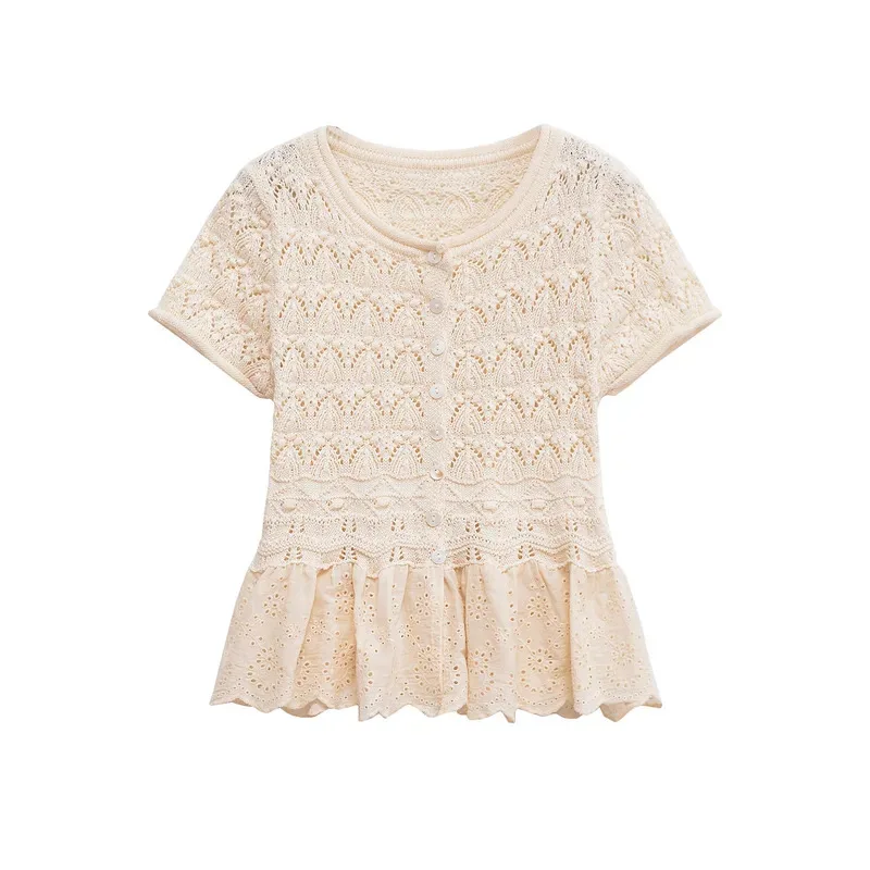 

Summer Knitted Sweater for Women Slim Fit Elegant Fashionable Street Style Commuting Tops New 2025 Design