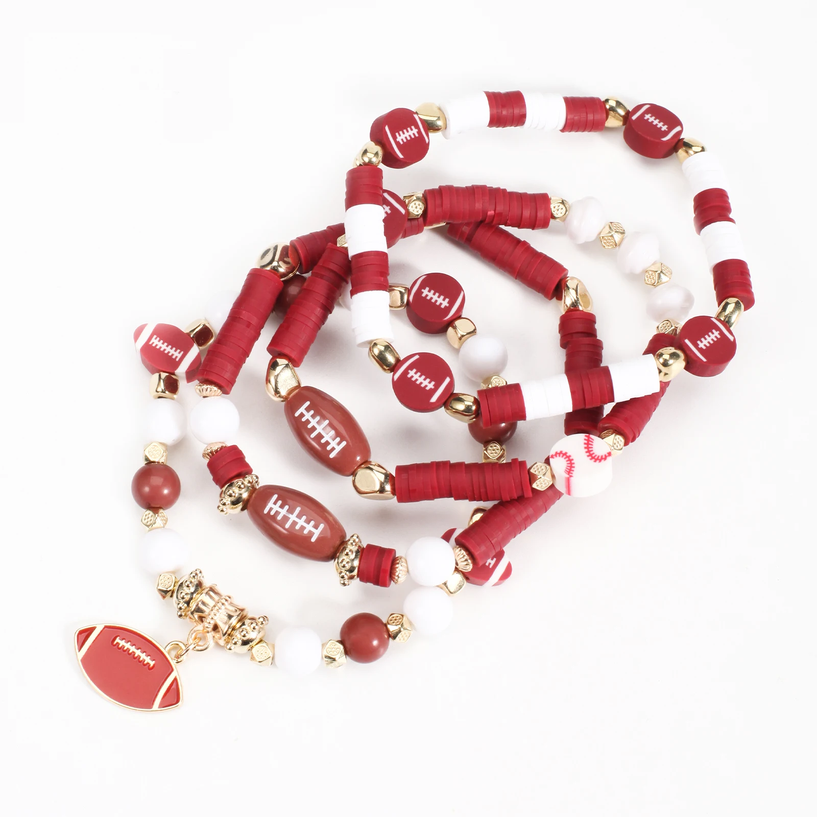 The American Football Bracelet Rugby Game Stretchy Beaded Bracelets