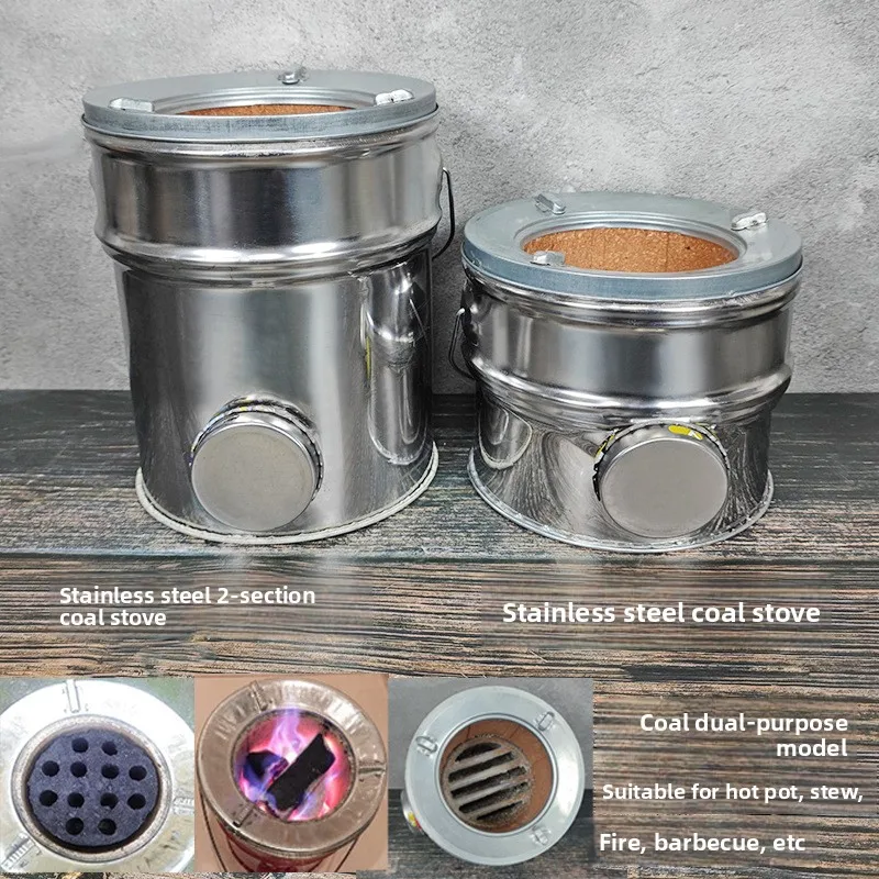 

LTT Floor Stand Side Stove Stainless Steel Honeycomb Coal Stove Outdoor Hand Extraction Heater