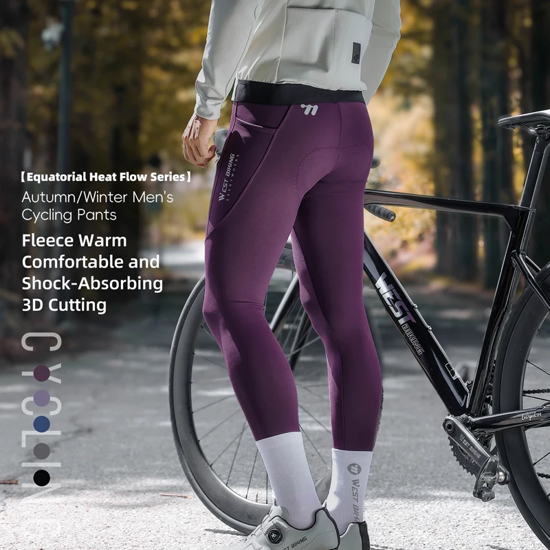 Thermal Biking Tights Winter Commuting Training Fleece Lined Padded for Men Road Mountain Cycling Pants Cycling Pants Men