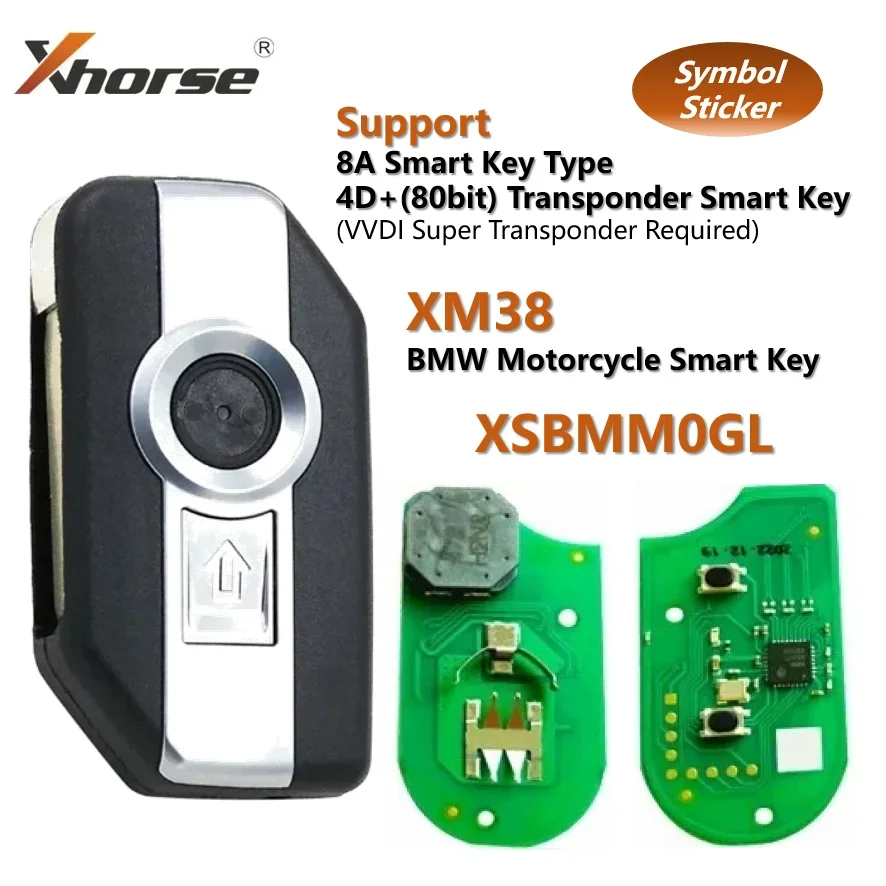 

Xhorse VVDI XM38 смарт-ключ XSBMM0GL поддержка 8A смарт-ключ и 4D 80Bit транспондер тип ключа для BMW мотоцикла R1200GS K1300 K1600