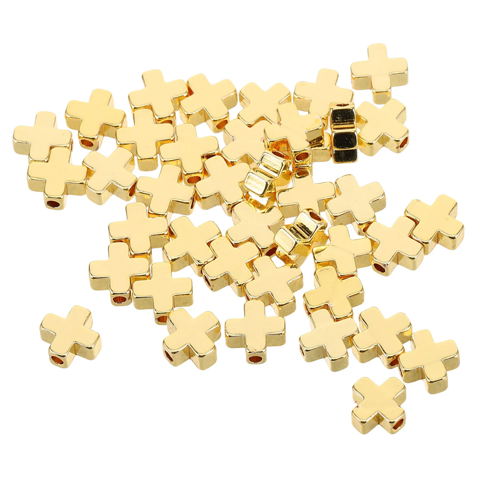 40 Pcs 18k Jewelry Loose Beads for Bulk Making Necklace Charms White Gold Plated