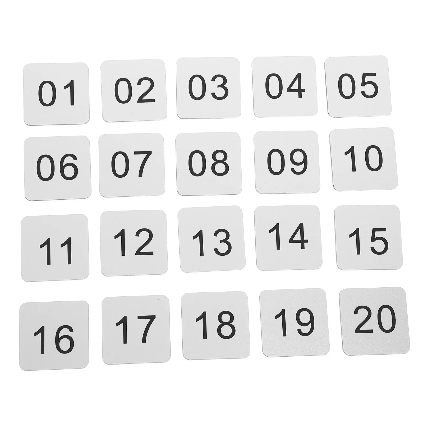 

20Pcs Self-Adhesive Acrylic Number Signs Square Numbered Stickers for Door Locker Cabinets Office School Home Labels